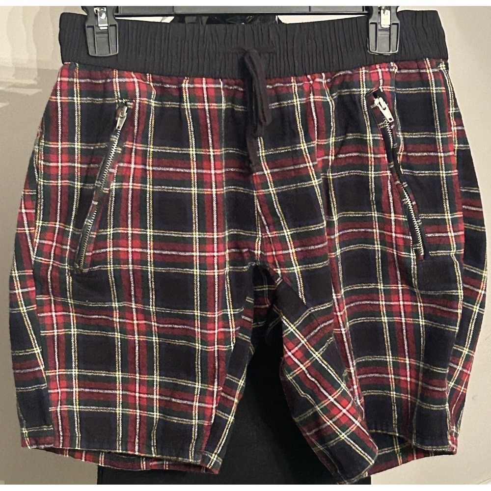 PacSun Plaid Shorts With Zippers Men's Size Small Elastic Waist With Drawstring